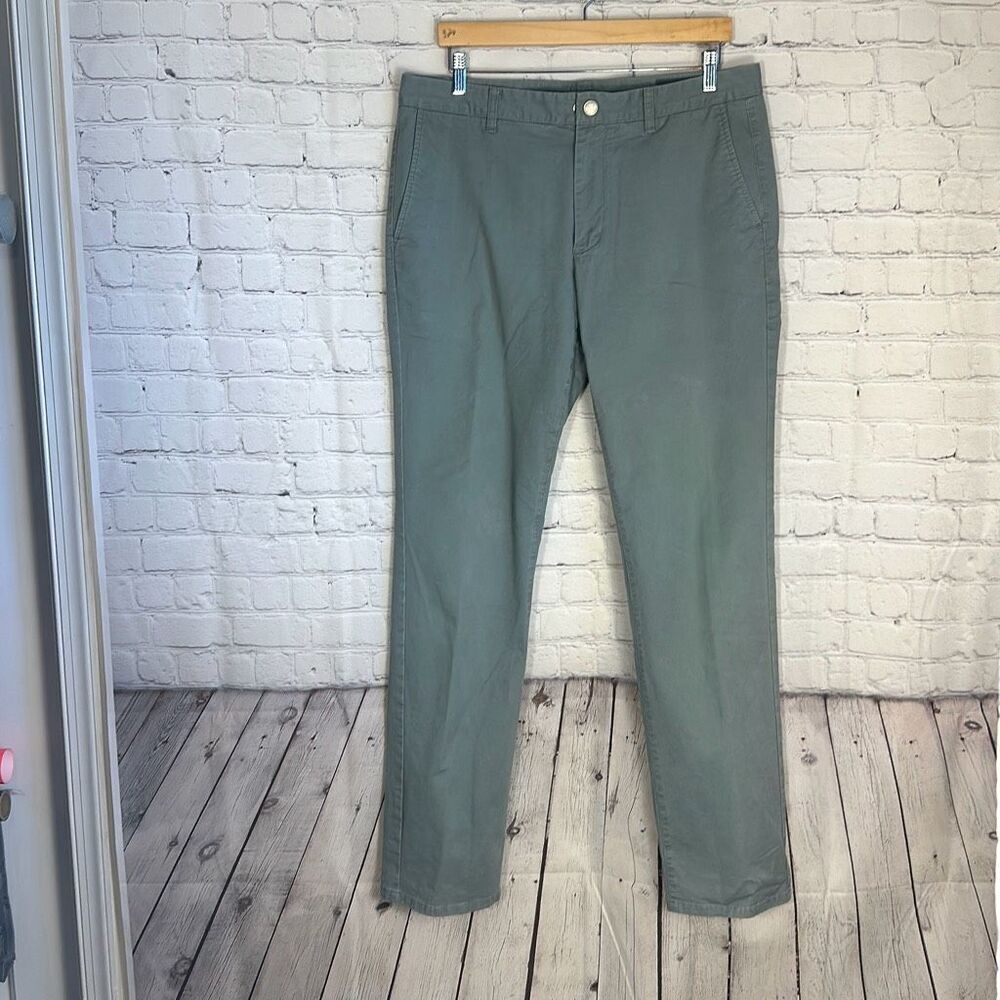Bonobos Mens Khaki Slim‎ Green Chino  Pants W34 L34